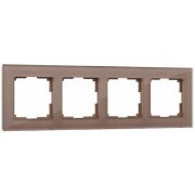 W0041142/ Рамка на 4 поста Favorit (латте, стекло)