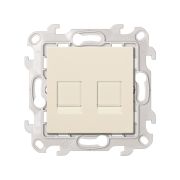 Simon 24 Слоновая кость Розетка для передачи данных 2xRJ45 Cat.6 UTP