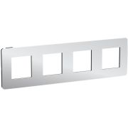 UNICA STUDIO METAL  Рамка 4-постовая, хром/антрацит  NU280856