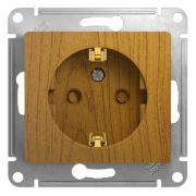 SE Glossa Дерево Дуб Розетка с заземлением со шторками GSL000545