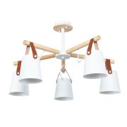 Arte Lamp A7032PL-5WH THOMAS Люстра на штанге металл/дерево/кожа