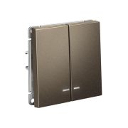 Systeme Electric ArtGallery Мокко Выключатель 2-клавишный с подсветкой, сх.5а, 10АХ, механизм