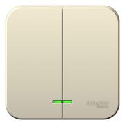 Blanca Выключатель 2-кл. с подсветкой О/П 10А, 250B, изолир пластина Молочный BLNVA105112