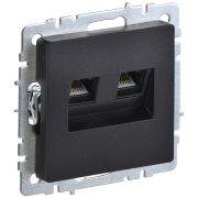 IEK BRITE BASE Черный Розетка комп двойная RJ45 кат.5E РК10-2-БрЧ.
