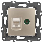 ЭРА 14-3110-04 Elegance Шампань Розетка двойная RJ45+TV