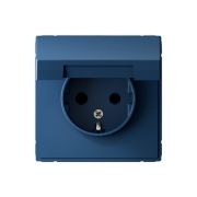 Systeme Electric ArtGallery Аквамарин Розетка с заземл. со шторк. с крышкой, 16А, IP20, механизм