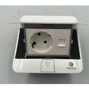 Лючек на 1 Розетка с/з + RJ45 белый