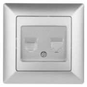 4-302-03  Розетка Intro Solo телефонная RJ11, СУ, алюминий