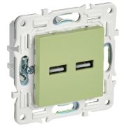 IEK SKANDY Мятный Розетка USB A+A 3,1А SK-R15G.