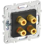 IEK SKANDY Графит Аудиорозетка 4-ая SK-A01G.