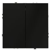 Выключатель встраиваемый VOLTUM S70 двухклавишный 10А, (черный матовый)