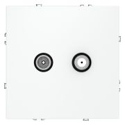 Розетка телевизионная встраиваемая VOLTUM S70 оконечная TV+SAT, (белый матовый)