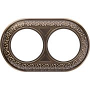 Рамка на 2 поста Antik Runda WERKEL бронза  a037198  не вып.
