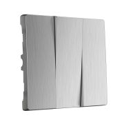 W1139009/ Набор клавиш для выключателя трехклавишного (cеребряный рифленый)