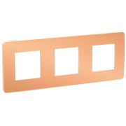 UNICA STUDIO METAL  Рамка 3-постовая, медь/белая  NU280657