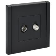 IEK FORTE&PIANO Черный Розетка двойная TV+SAT FP138.