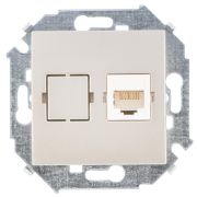 Simon 15 Шампань Розетка компьютерная 1-ая RJ45 кат.5е