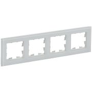 BRITE Рамка 4-мест. РУ-4-2-БрБ стекло белый IEK