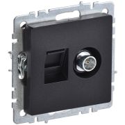 BRITE Розетка двойная TV+RJ45 кат.5E РТВ/РК12-БрЧ черн. IEK