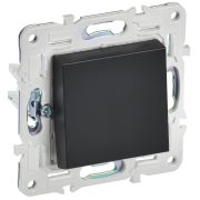 IEK SKANDY Черный Выключатель 1-клавишный проходной 10А SK-V02Bl.