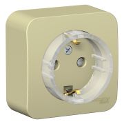 Blanca Розетка 1-ая с/з со штооками (тонкая) 16А, 250В, изолирующая пластина Бежевый BLNRA111117