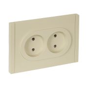 IEK FORTE&PIANO Ваниль Розетка 2-я б/з безвинтовое крепление 10А FP426.