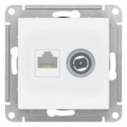 Systeme Electric AtlasDesign Лотос Розетка двойная ТВ + компьютерная RJ45, кат. 5Е