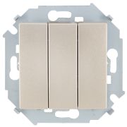 Simon 15 Шампань Выключатель 3-клавишный, 10А, 250В, винт.зажим