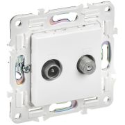 IEK SKANDY Арктический белый Розетка двойная TV+SAT SK-A13W.