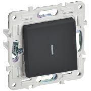 IEK SKANDY Графит Выключатель 1-клавишный проходной с индикацией 10А SK-V08G.