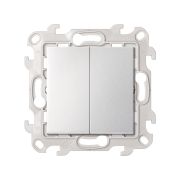 Simon 24 Алюминий Двухклавишный переключатель (проходной) 10AX 250В~ S24