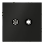 Розетка телевизионная встраиваемая VOLTUM S70 оконечная TV+SAT, (черный матовый)