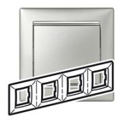 Legrand Valena Алюминий/Серебряный штрих Рамка 4-ая горизонт. 770354
