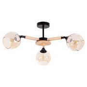 Arte Lamp A4370PL-3BR BRANSON Люстра металл черный/дерево/янтарное стекло
