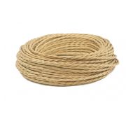 Провод ретро витой ПРВ 2х2,5 песочный шелк