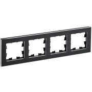 BRITE Рамка 4-мест. РУ-4-1-БрЧ металл черный IEK