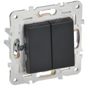 IEK SKANDY Черный Выключатель 2-клавишный перекрестный 10А SK-V06Bl