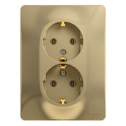 SE Glossa Титан Розетка 2-я с заземлением (в сборе с рамкой) GSL000424