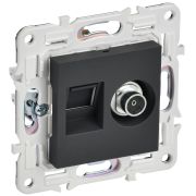 IEK SKANDY Графит Розетка двойная TV+RJ45 кат.6E SK-A15G.