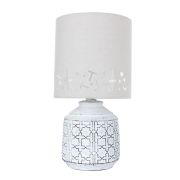 Arte Lamp A4007LT-1WH BUNDA Настольная лампа белая керамика, серый текстиль