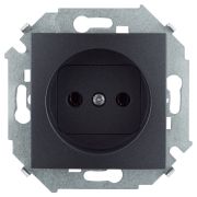 Simon 15 Графит Розетка без заземления 2P, 16А, 250В, винт. зажим
