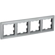 IEK BRITE BASE Сталь Рамка 4-м РУ-4-БрС.