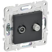 IEK SKANDY Графит Розетка двойная TV+SAT SK-A13G.