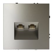 Розетка компьютерная встраиваемая VOLTUM S70 двойная RJ45+RJ45 кат.6, (шелк)