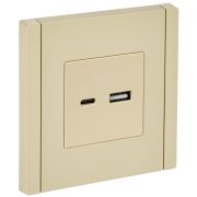 IEK FORTE&PIANO Ваниль Розетка USB A+C 3,1А FP450.