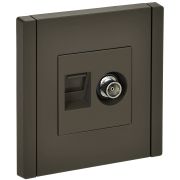 IEK FORTE&PIANO Серый Розетка двойная TV+RJ45 кат.6 FP337.