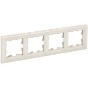 BRITE Рамка 4-мест. РУ-4-2-БрВа стекло ванильный IEK
