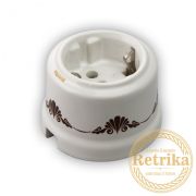 Розетка с заземлением декор коричневый №1