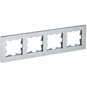 BRITE Рамка 4-мест. РУ-4-1-БрА металл алюминий IEK