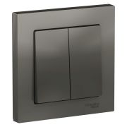 Systeme Electric AtlasDesign Сталь Выключатель 2-клавишный сх.5, 10АХ, в сборе